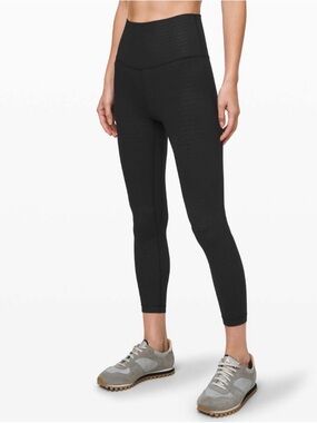 Lululemon Align Pant II 25” Emboss Black Size 2 High Rise Nulu Yoga Leggings